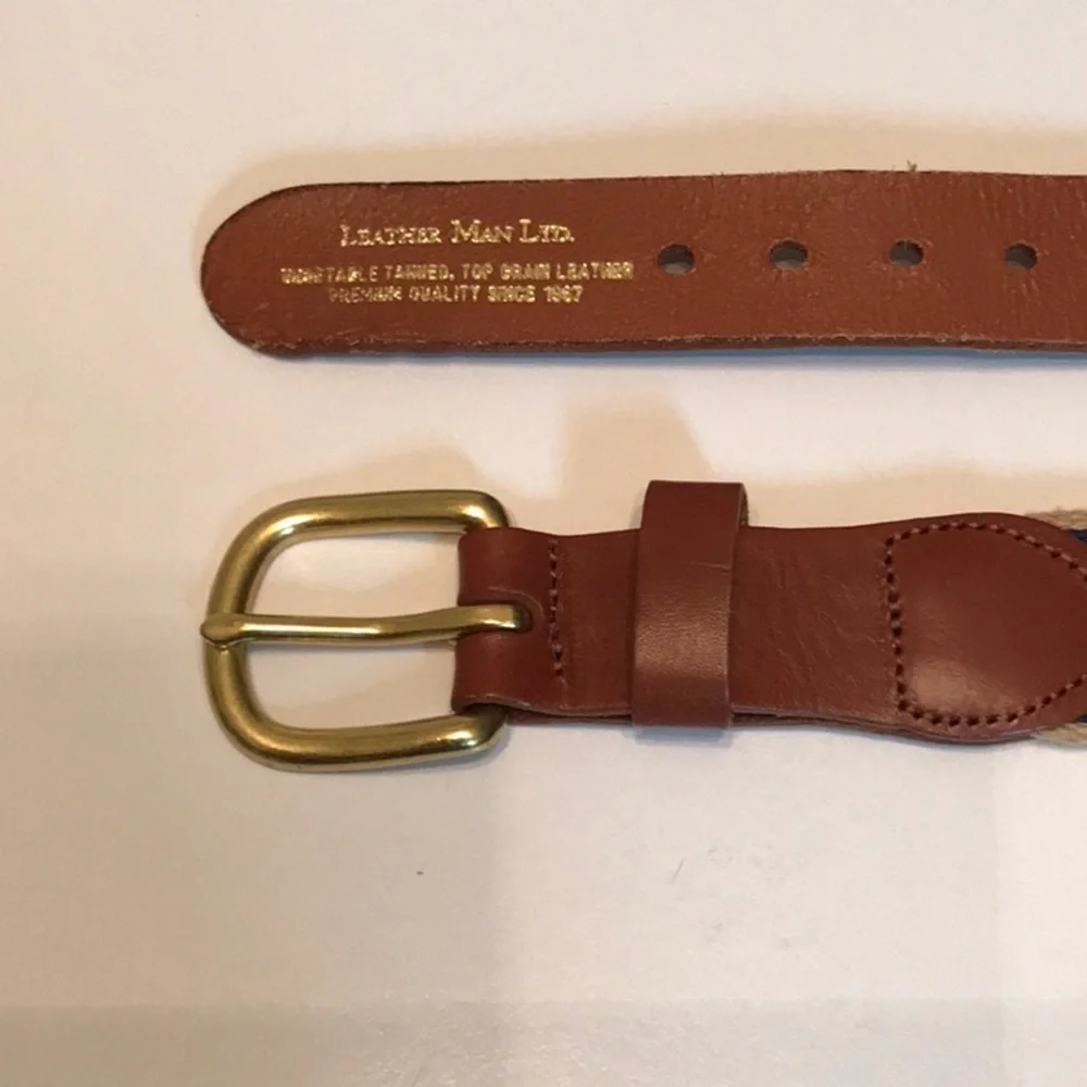 Like new kids Leather Man Ltd. belt - navy w fish - size:26
